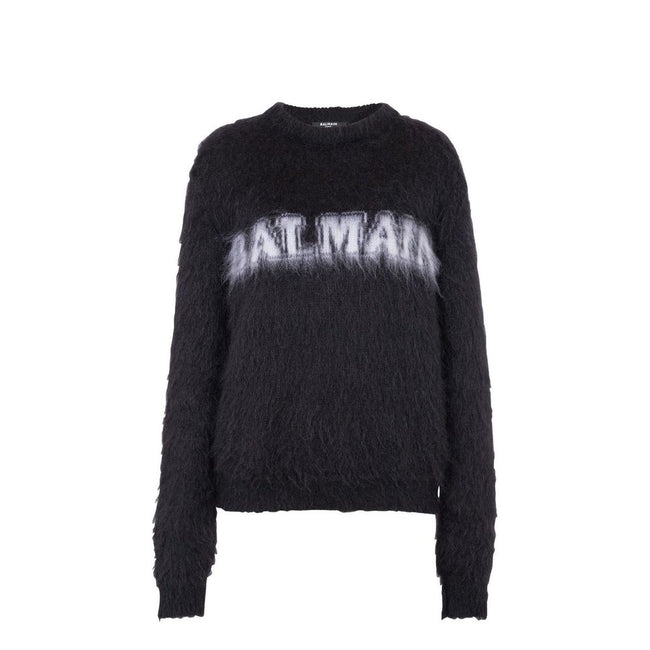 Black Mohair SweatshirtDescription: – Composition: 60% Mohair 40% Polyamide – Long sleeves – Round neck – Ribbed trims – Dry clean – Front logo detail – Made in Italy – Gender: WOMEN –Black Mohair Sweatshirt${tagsBalmainAulae Black Mohair Sweatshirt Balma