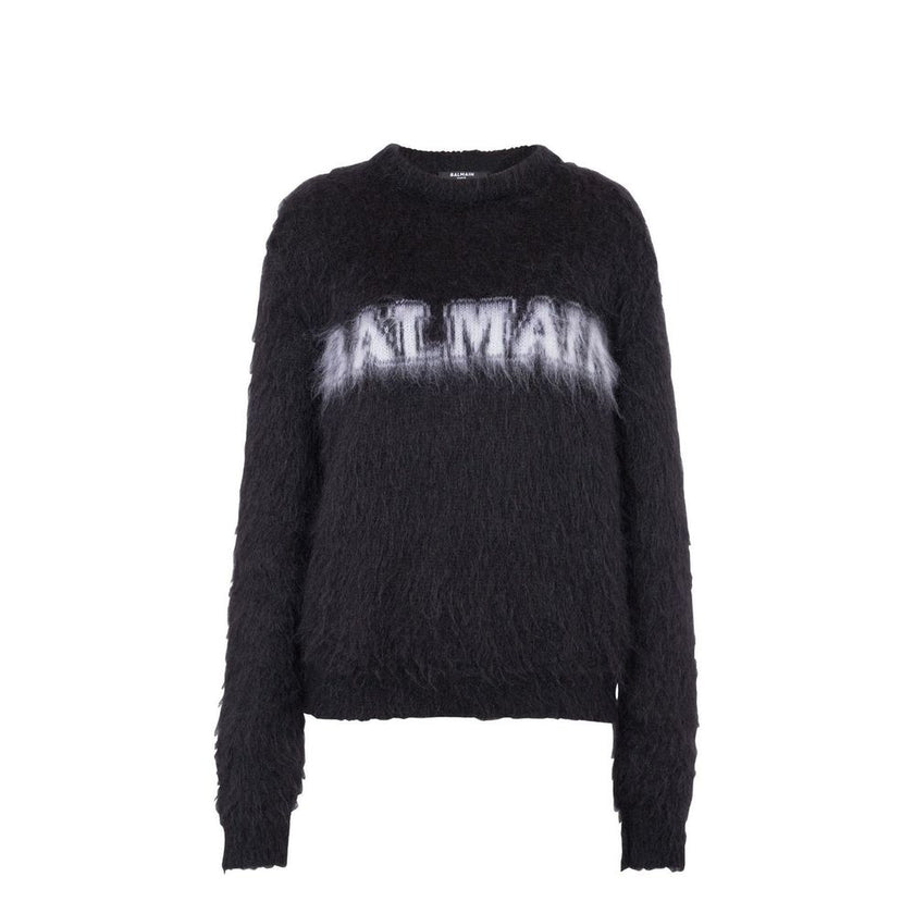 Black Mohair SweatshirtDescription: – Composition: 60% Mohair 40% Polyamide – Long sleeves – Round neck – Ribbed trims – Dry clean – Front logo detail – Made in Italy – Gender: WOMEN –Black Mohair Sweatshirt${tagsBalmainAulae Black Mohair Sweatshirt Balma