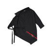 Black Cotton Two-Piece SuitDescription: – Composition: 100% Cotton – Back zip closure – Hand wash – Contrast logo detail – One three-quarter sleeve – Asymmetric jacket – Right sleeve fake – Made in Italy – Gender: WOMEN –Black Cotton Two-Piece Suit${tagsD
