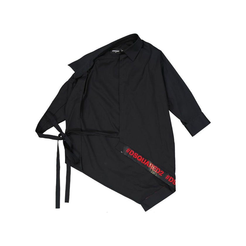 Black Cotton Two-Piece SuitDescription: – Composition: 100% Cotton – Back zip closure – Hand wash – Contrast logo detail – One three-quarter sleeve – Asymmetric jacket – Right sleeve fake – Made in Italy – Gender: WOMEN –Black Cotton Two-Piece Suit${tagsD