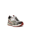 OW Be Right Back SneakersThe OW Be Right Back Sneakers by Off-White are crafted from a combination of grey mesh, multicolor synthetic leather, and rubber. They feature an almond toe, lace-up fastening, and the brand’s iconic zip-tie detail. The design is