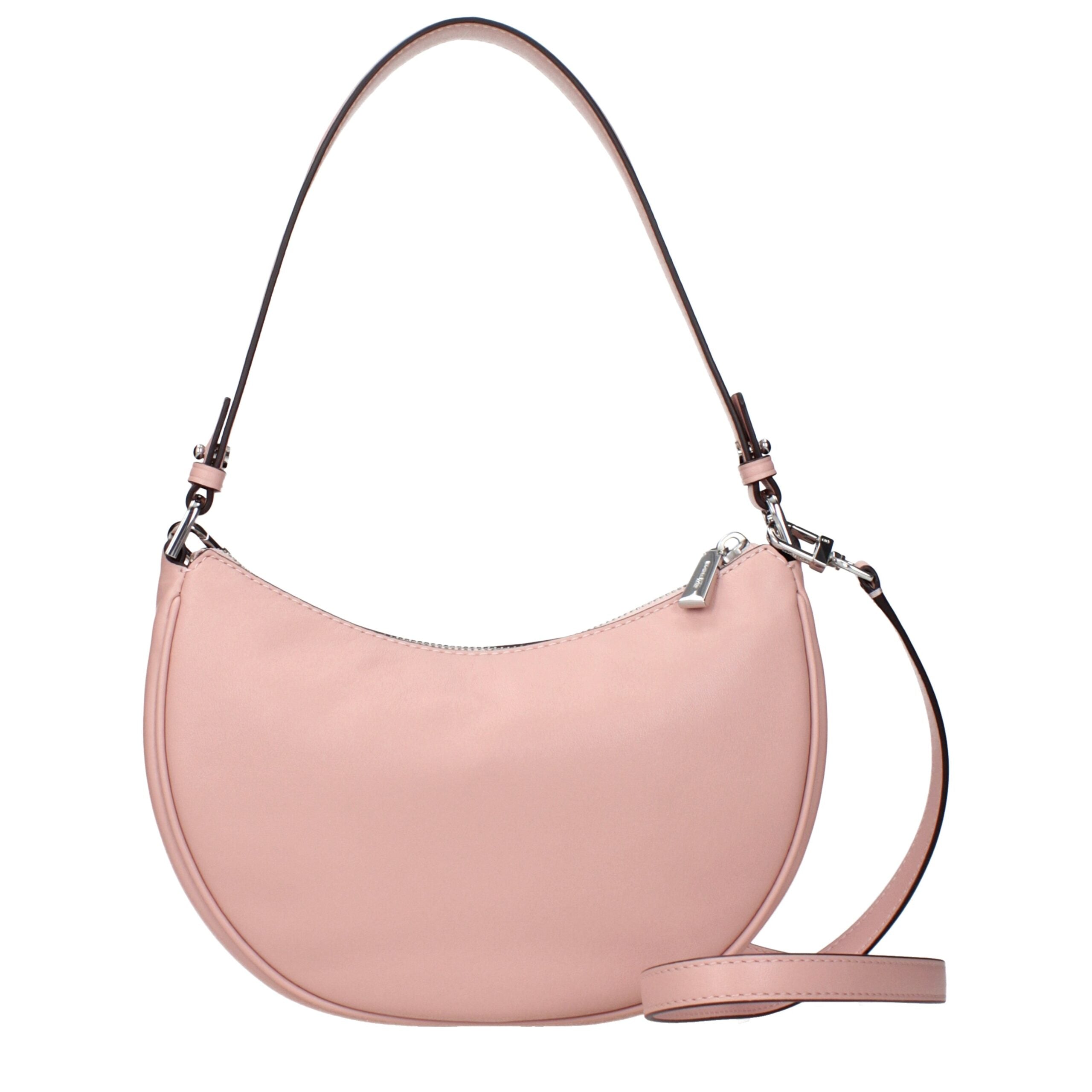 Pink Leather Shoulder BagsDescription: The product with MPN 32S5S8QU1LSMOKEYROSE and code F84575 leather in pink is a shoulder bags designed by Michael Kors. It has features like front logo, removable handle, adjustable shoulder, removable shoulder.Pink L