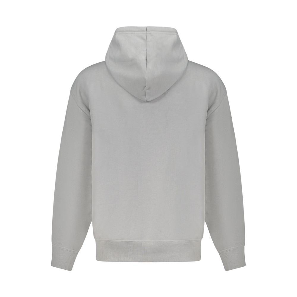 Gray Cotton Men SweaterElevate your leisurewear with the sophistication of Hugo Boss. This long-sleeved, hooded sweatshirt is the epitome of comfort meets style. Brushed for a luxuriously soft feel with a central pocket for functionality, it’s adorned wit