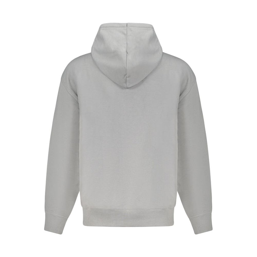 Gray Cotton Men SweaterElevate your leisurewear with the sophistication of Hugo Boss. This long-sleeved, hooded sweatshirt is the epitome of comfort meets style. Brushed for a luxuriously soft feel with a central pocket for functionality, it’s adorned wit
