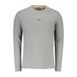 Gray Cotton Men T-ShirtIndulge in the seamless blend of luxury and conscience with Hugo Boss’s crew neck long-sleeved t-shirt. It boasts a sleek applique logo, asserting your style with conviction. Crafted from a sumptuous mix of organic cotton and a touc