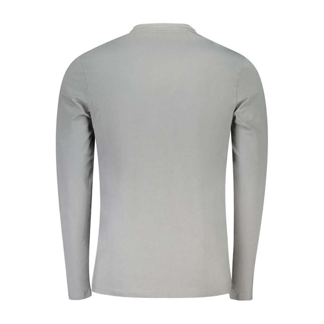 Gray Cotton Men T-ShirtIndulge in the seamless blend of luxury and conscience with Hugo Boss’s crew neck long-sleeved t-shirt. It boasts a sleek applique logo, asserting your style with conviction. Crafted from a sumptuous mix of organic cotton and a touc