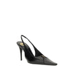 Black Calf Leather Bos Taurus PumpsSaint Laurent’s leather Babylone Pumps express bold and sophisticated femininity. Featuring an elongated toe with elegant cut-out details, they are embellished with the iconic YSL metallic element applied to the front. T