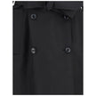 Black Polyester CoatThe Zake Trench coat from the Moncler x EE72 collection by Edward Enninful is crafted from technical 3L Polyester with Nylon laqué sleeve lining, it combines durability with comfort. The design features a button closure, welt pockets,