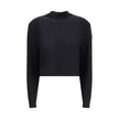 Black Viscose SweatshirtThe Sweatshirt by Moncler x EE72 by Edward Enninful reflects the futuristic style of the collection, combining clean lines with innovative materials. Crafted from Viscose and Neoprene, it features a crew neck design with long sleev
