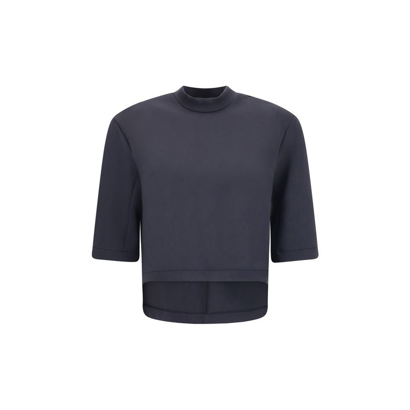Black Polyester T-ShirtThe T-shirt by Moncler x EE72 by Edward Enninful embodies the understated elegance of the collection. Crafted from neoprene, it features a clean crew neck and short sleeves that enhance its modern silhouette. The design is completed