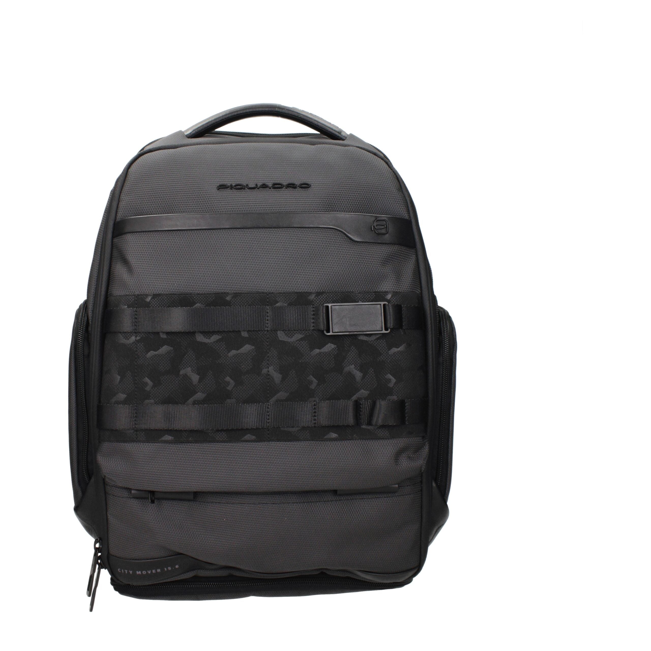 Gray Synthetic Backpack with USB Port by Piquadro