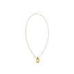 Gold Brass NecklaceThe Elixir pendant Necklace by Chloé is a jewelry piece with a vintage charm, crafted in Vintage Gold brass. The design is enhanced by a square ornamental vial topped with a resin stone. The pendant features an engraved Chloé logo, whil