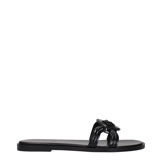 Black Leather SlippersDescription: The product with MPN 1018364D2VE1B000 and code F84877 patent leather in black is a slippers and clogs designed by Versace. It has features like front logo.Black Leather Slippers${tagsVersaceAulae Black Leather Slippers V