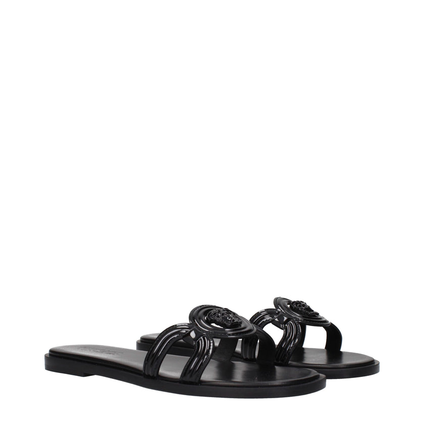 Black Leather SlippersDescription: The product with MPN 1018364D2VE1B000 and code F84877 patent leather in black is a slippers and clogs designed by Versace. It has features like front logo.Black Leather Slippers${tagsVersaceAulae Black Leather Slippers V