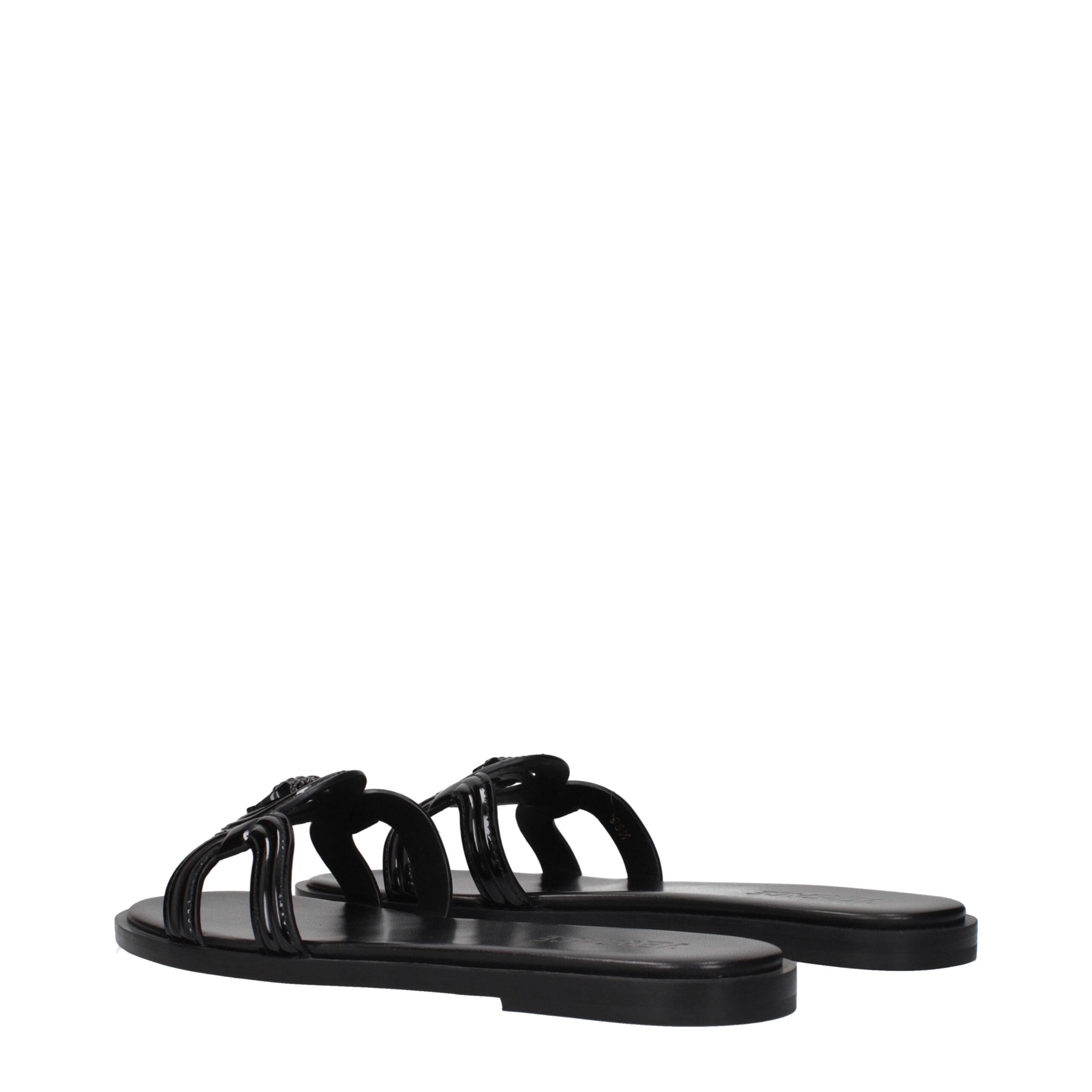 Black Leather SlippersDescription: The product with MPN 1018364D2VE1B000 and code F84877 patent leather in black is a slippers and clogs designed by Versace. It has features like front logo.Black Leather Slippers${tagsVersaceAulae Black Leather Slippers V