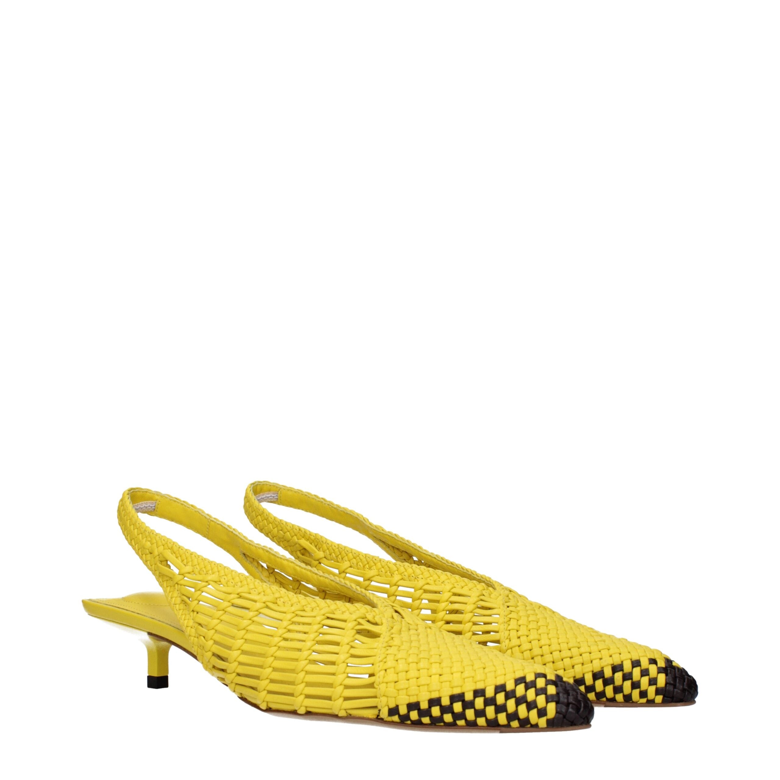 Yellow Leather Sandals Flat by Jacquemus