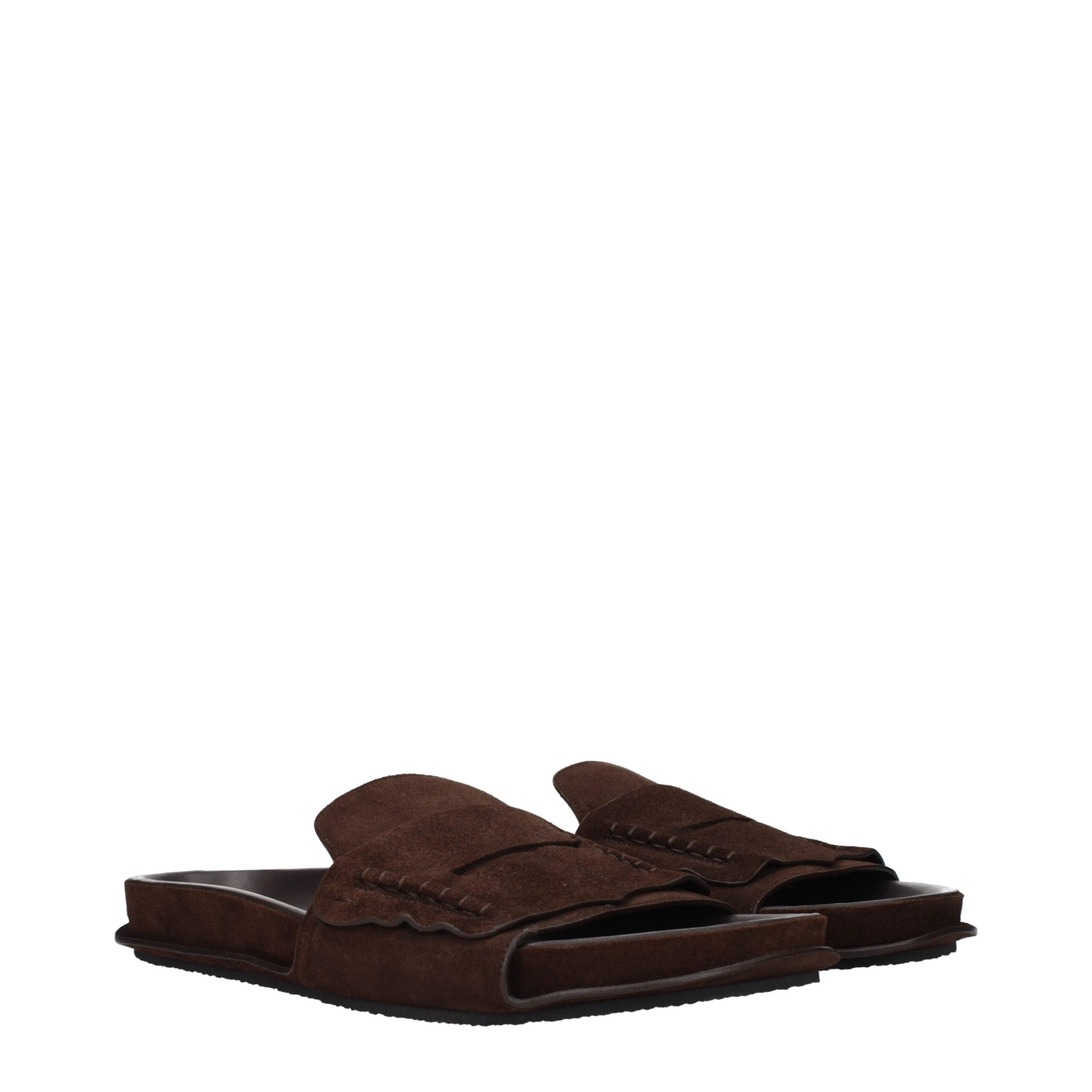 Brown Leather SlippersDescription: The product with MPN 255FO1724354880 and code F84881 suede in brown is a slippers and clogs designed by Jacquemus.Brown Leather Slippers${tagsJacquemusAulae Brown Leather Slippers JacquemusAulae Brown Leather Slippers De