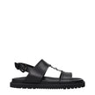 Black Leather Flat SandalsDescription: The product with MPN 10176071A135121B00E and code F84907 leather in black is a sandals designed by Versace. It has features like front detail.Black Leather Flat Sandals${tagsVersaceAulae Black Leather Flat Sandals Ve