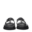 Black Leather Flat SandalsDescription: The product with MPN 10176071A135121B00E and code F84907 leather in black is a sandals designed by Versace. It has features like front detail.Black Leather Flat Sandals${tagsVersaceAulae Black Leather Flat Sandals Ve