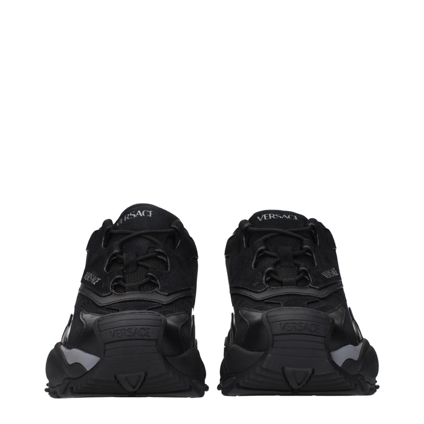 Black Fabric Athletic SneakersDescription: The product with MPN 10163061A126791B00B and code F84914 fabric in black is a sneakers designed by Versace. It has features like front logo, side logo, back logo.Black Fabric Athletic Sneakers${tagsVersaceAulae B