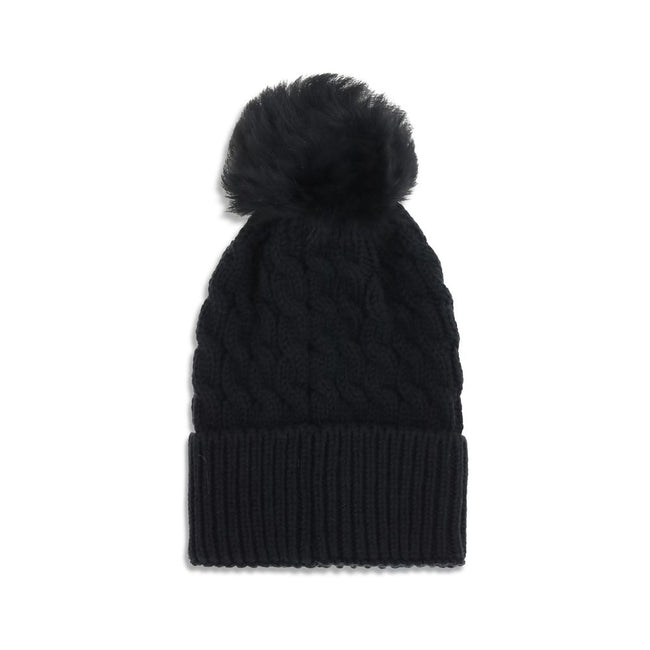 Black Fleece Wool BeanieBeanie Hat by Moncler Grenoble is made of extra fine wool yarn, ideal for ensuring warmth and comfort during the cold season. Distinguished by a refined braided knit with fineness 3, it is embellished with a matching pom-pom and co