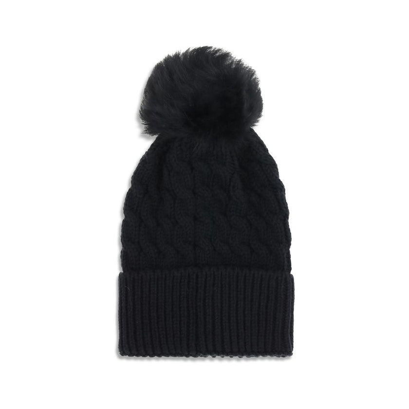 Black Fleece Wool BeanieBeanie Hat by Moncler Grenoble is made of extra fine wool yarn, ideal for ensuring warmth and comfort during the cold season. Distinguished by a refined braided knit with fineness 3, it is embellished with a matching pom-pom and co
