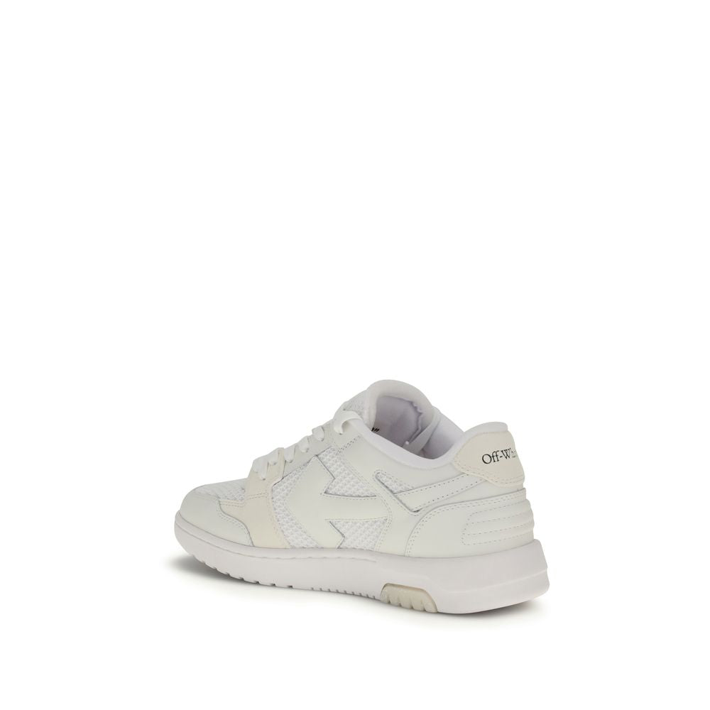 White Calf Leather Bos Taurus Low Top SneakersOut of Office Sneakers by Off White feature a perforated round toe that offers breathability and comfort. The flat sole provides stability, while the iconic embossed Arrow logo on the side panel adds a distinc