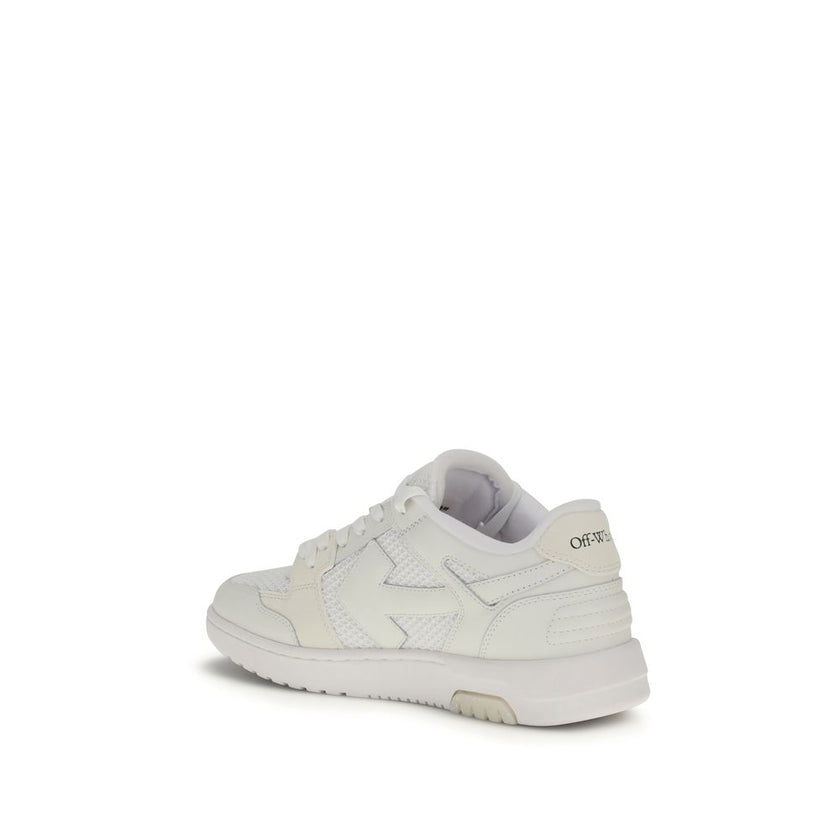 White Calf Leather Bos Taurus Low Top SneakersOut of Office Sneakers by Off White feature a perforated round toe that offers breathability and comfort. The flat sole provides stability, while the iconic embossed Arrow logo on the side panel adds a distinc