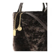 Brown Fur Shoulder BagSpin small Tote Bag by Chloè in soft shearling is distinguished by a compact, minimalist silhouette defined by clean graphic lines. The discreet elegance of the design is enhanced by a dangling chain with the iconic Chloé medals and