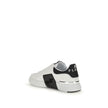 White Calf Leather Bos Taurus Athletic SneakersLow Top Hexagon Sneakers by Philipp Plein combine urban style and advanced technology in a bold, modern design. Made of nappa leather, they are embellished with a contrasting logo on the collar and the iconic