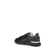 Black Calf Leather Bos Taurus Athletic SneakersLow Top Hexagon Sneakers by Philipp Plein combine urban style and advanced technology in a bold, modern design. Made of nappa leather, they are embellished with a contrasting logo on the collar and the iconic