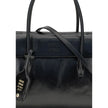 Black Calf Leather Bos Taurus HandbagSolitaire Handbag by Miu Miu combines structured lines and refined details, inspired by the maison’s 2006 archives. Made of shiny calfskin, it blends classic elegance and contemporary spirit, enhanced by the front leat