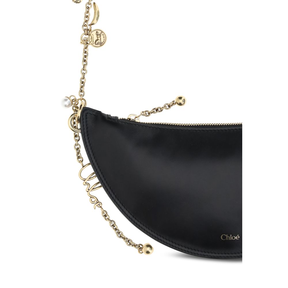 Black Lamb Ovis Aries Aries Shoulder BagIcons Shoulder Bag by Chloè combines contemporary elegance with the Maison’s iconic references in a rounded, padded silhouette. Made of soft smooth lambskin nappa leather, it is embellished with a gold chain with Ho