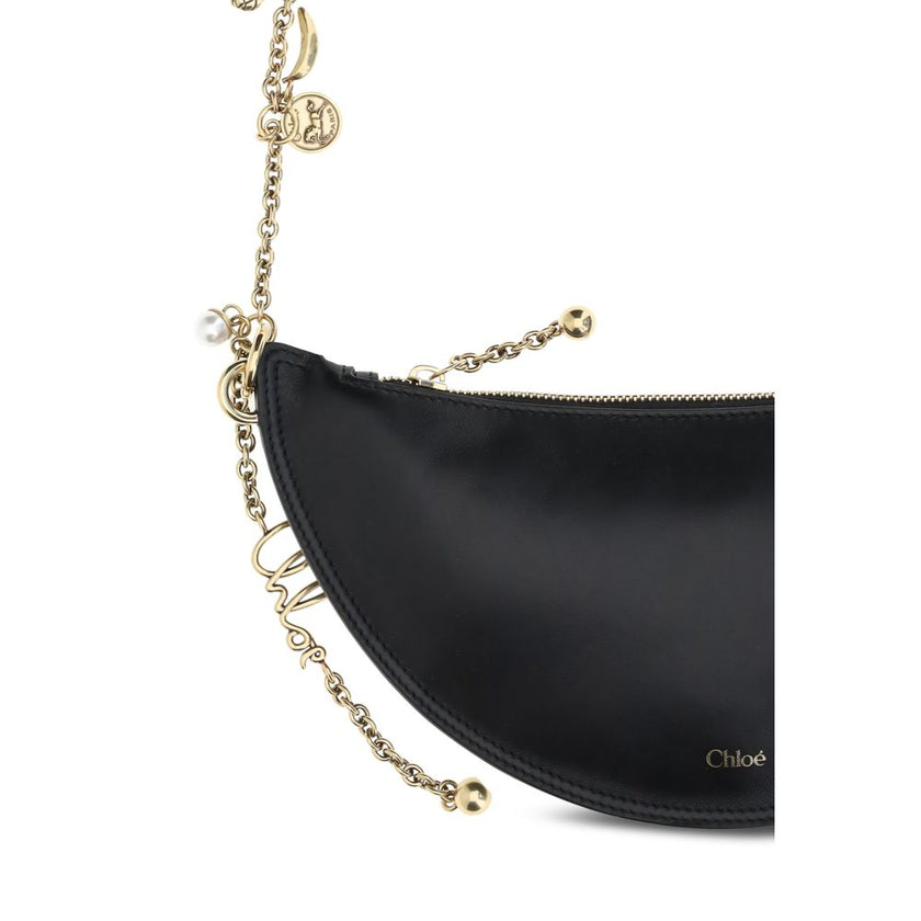 Black Lamb Ovis Aries Aries Shoulder BagIcons Shoulder Bag by Chloè combines contemporary elegance with the Maison’s iconic references in a rounded, padded silhouette. Made of soft smooth lambskin nappa leather, it is embellished with a gold chain with Ho