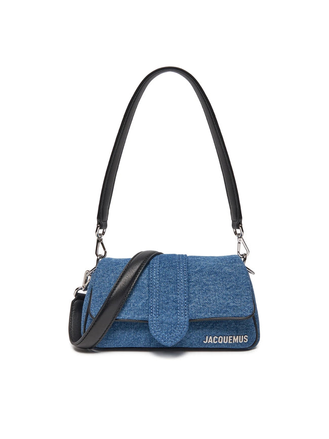 Denim Le Bambimou Petit HandbagJACQUEMUS Gorgeous brand new, 100% Authentic Jacquemus Denim Le Bambimou Petit Handbag. Model: 241BA388-3176 Color: Denim with Silver Hardware Material: Cotton and Leather – Adjustable shoulder strap – Small handle – Removab