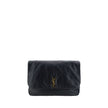 Black Lamb Ovis Aries Aries Shoulder BagLambskin Jamie Shoulder Bag by Saint Laurent, all-over padded design, front flap for snap-button closure, sliding chain strap with tassel detail, three-dimensional plaque with iconic gold-plated YSL logo appliqué on