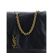 Black Lamb Ovis Aries Aries Shoulder BagLambskin Jamie Shoulder Bag by Saint Laurent, all-over padded design, front flap for snap-button closure, sliding chain strap with tassel detail, three-dimensional plaque with iconic gold-plated YSL logo appliqué on
