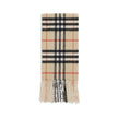 Beige Cashmere ScarfThin cashmere Check Scarf by Burberry is a refined and timeless accessory perfect for adding a touch of elegance to everyday looks. Rectangular in shape, it is made of pure cashmere for an extremely soft feel on contact with the skin.