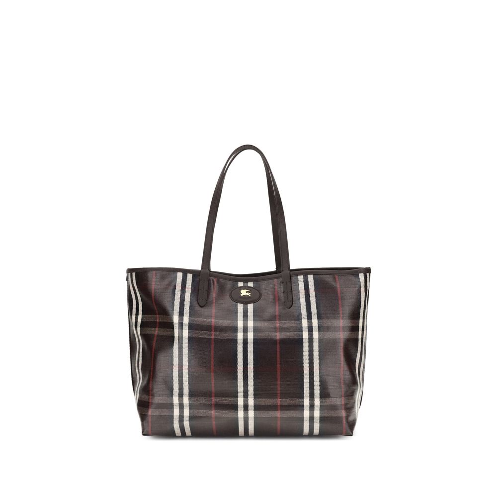Multicolor Cotton Shoulder BagMedium Highlands Tote Bag by Burberry is a capacious and sophisticated model designed for everyday elegance. Crafted with clean lines and unlined construction, it features leather top handles and a snap-button closure for dis