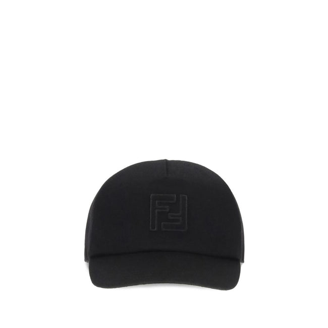 Black Wool Cap (Baseball Hat)Wool Baseball Hat by Fendi is a sophisticated accessory that combines sporty style and fine materials. Made entirely of wool felt and cashmere, it features a semi-rigid visor that maintains shape without sacrificing comfort. T