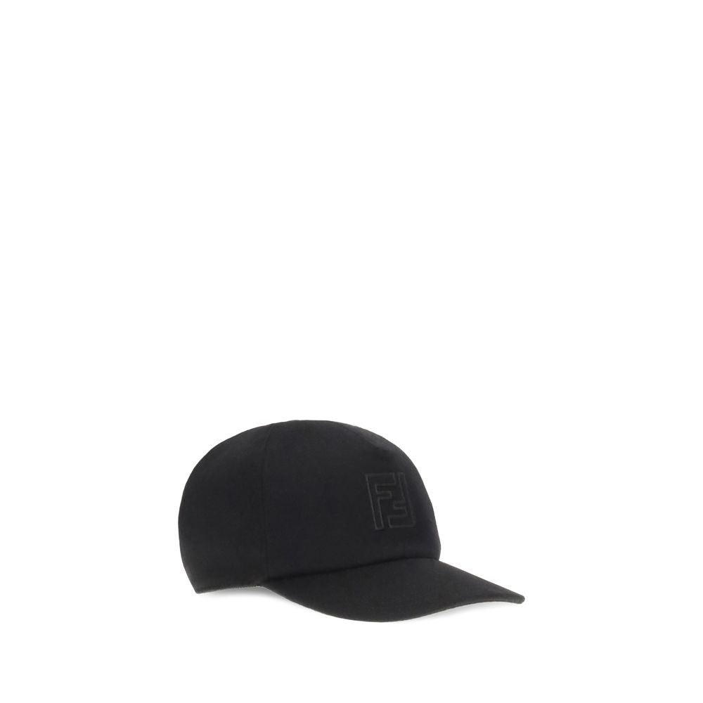 Black Wool Cap (Baseball Hat)Wool Baseball Hat by Fendi is a sophisticated accessory that combines sporty style and fine materials. Made entirely of wool felt and cashmere, it features a semi-rigid visor that maintains shape without sacrificing comfort. T