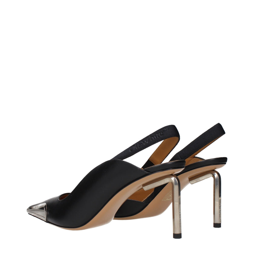 Black Leather High Heel PumpsDescription: The product with MPN OWIQ001LEA0011072 and code F84960 leather in black is a sandals designed by Off-White. It has features like side logo, vintage effect.Black Leather High Heel Pumps${tagsOff-WhiteAulae Black Le