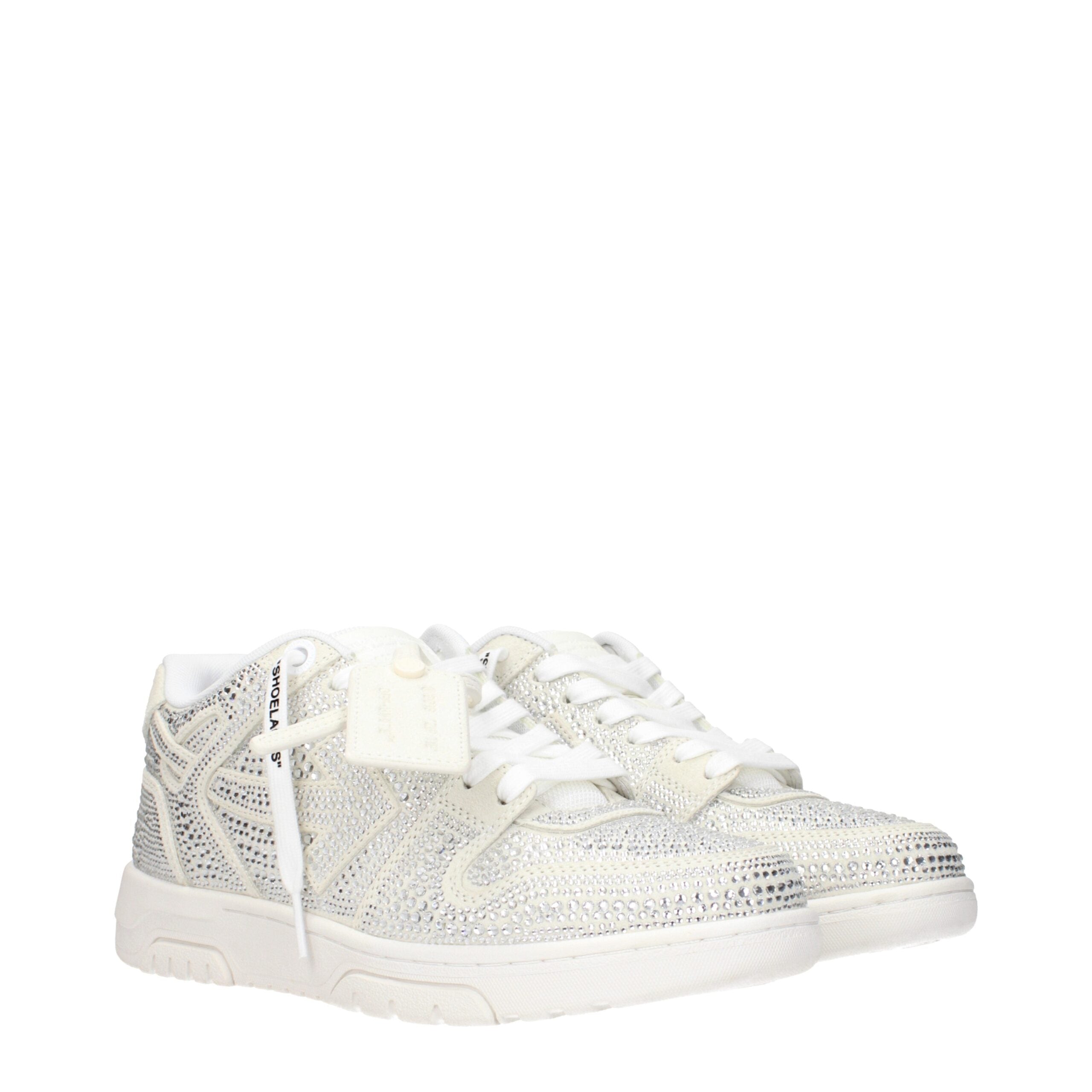 Beige Leather Low Top SneakersDescription: The product with MPN OMIA189LEA0090172 and code F84966 suede in beige is a sneakers designed by Off-White. It has features like front logo, side logo, back logo, front detail, rhinestone.Beige Leather Low Top Sne