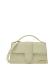 Beige Textured Le Grand Bambino BagJACQUEMUS Gorgeous brand new, 100% Authentic Jacquemus Le Grand Bambino Beige Bag. Model: 213BA007-3012-210 Color: Beige with Gold Hardware Material: Leather Beige with adjustable shoulder strap – Small handle – Removabl