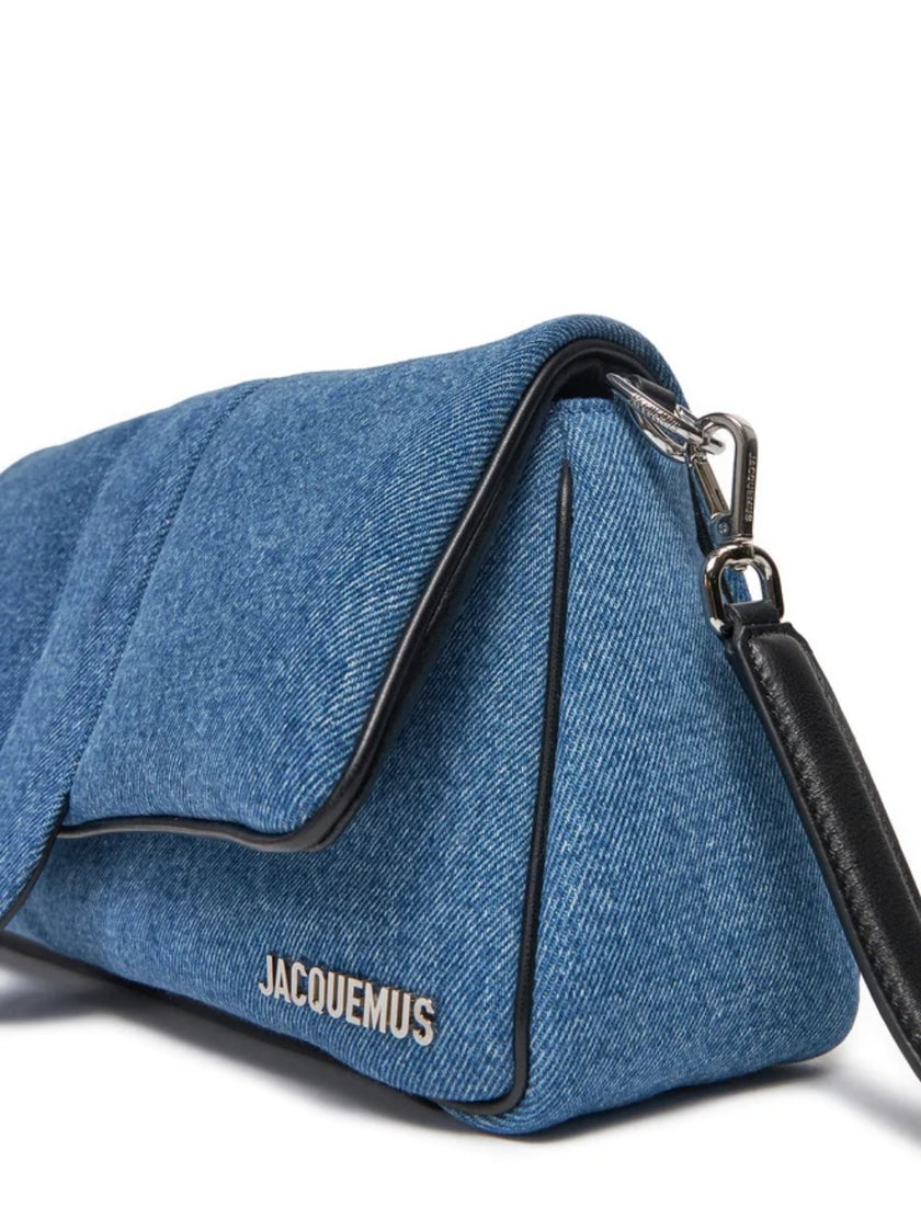 Denim Le Bambimou HandbagJACQUEMUS Gorgeous brand new, 100% Authentic Jacquemus Denim Le Bambimou Petit Handbag. Model: 241BA389-3176-330 Color: Denim with Silver Hardware Material: Cotton and Leather – Adjustable shoulder strap – Small handle – Removable
