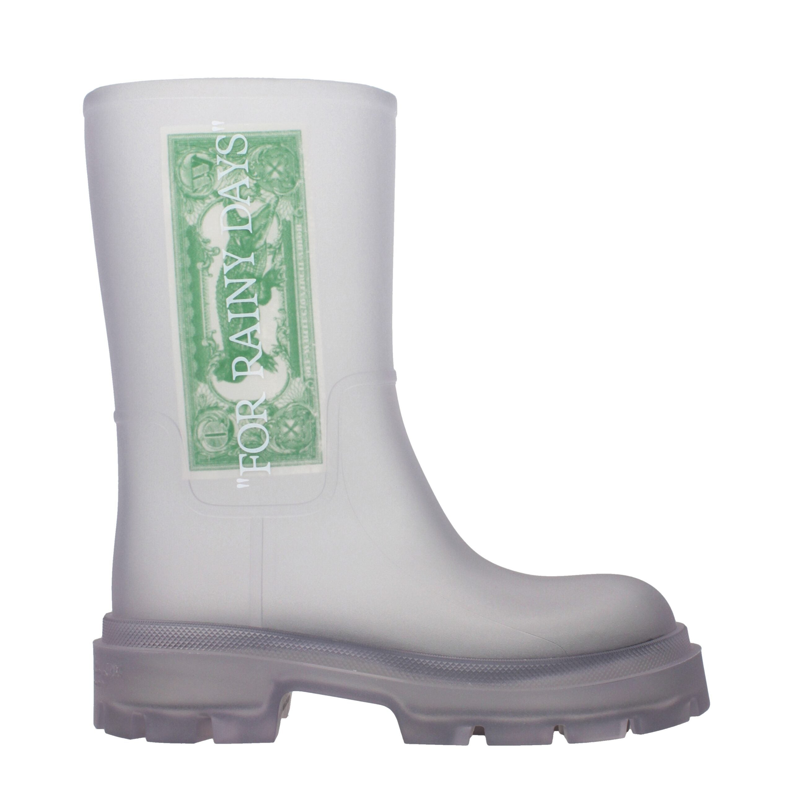 Transparent Synthetic Ankle Boots with Logo by Off-White