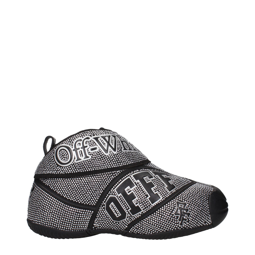 Black Cotton SneakersDescription: The product with MPN OMIA29GLEA001STRASS7210 and code F84968 rubber in black is a sneakers designed by Off-White. It has features like rhinestone, front logo, side logo.Black Cotton Sneakers${tagsOff-WhiteAulae Black Cott