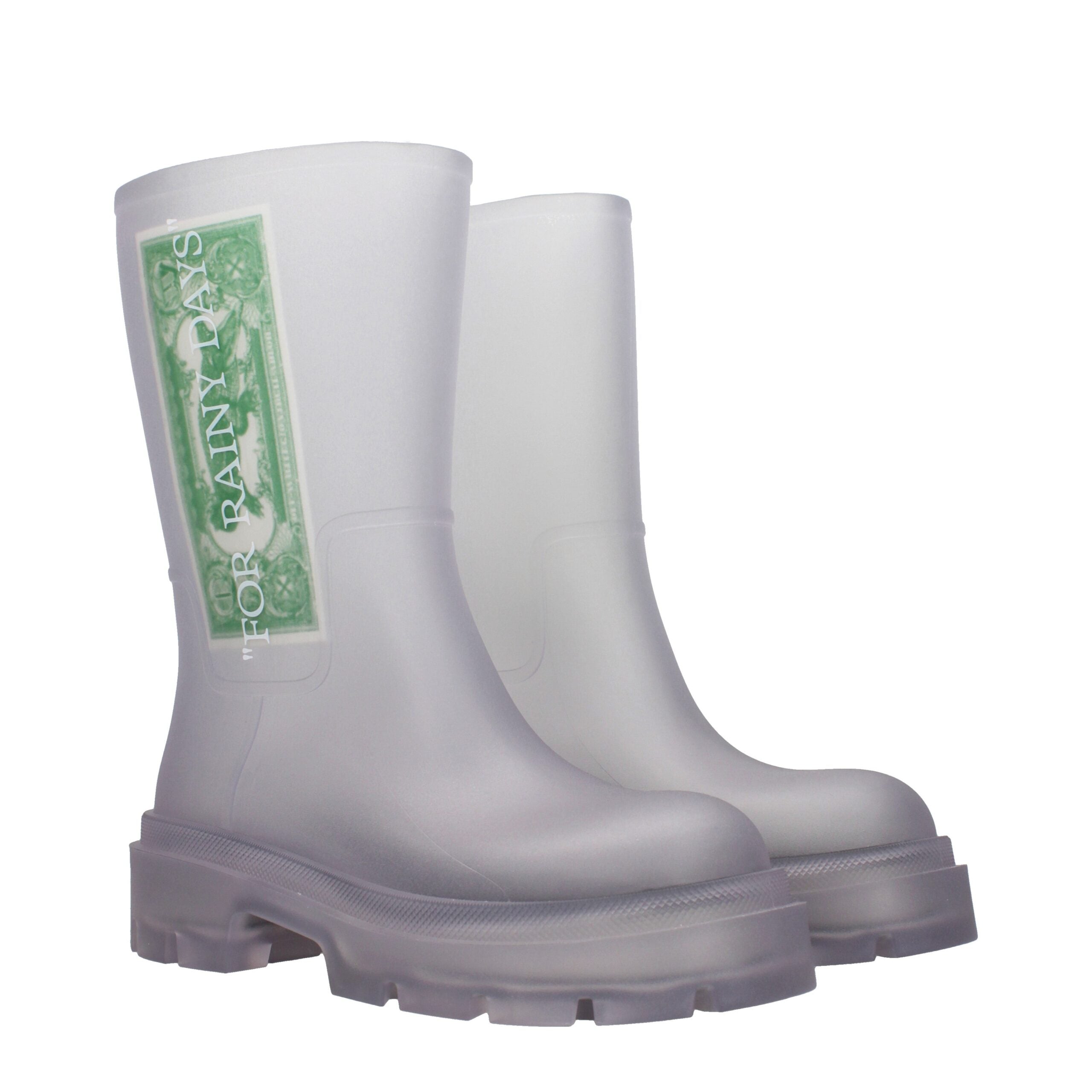 Transparent Synthetic Ankle Boots with Logo by Off-White
