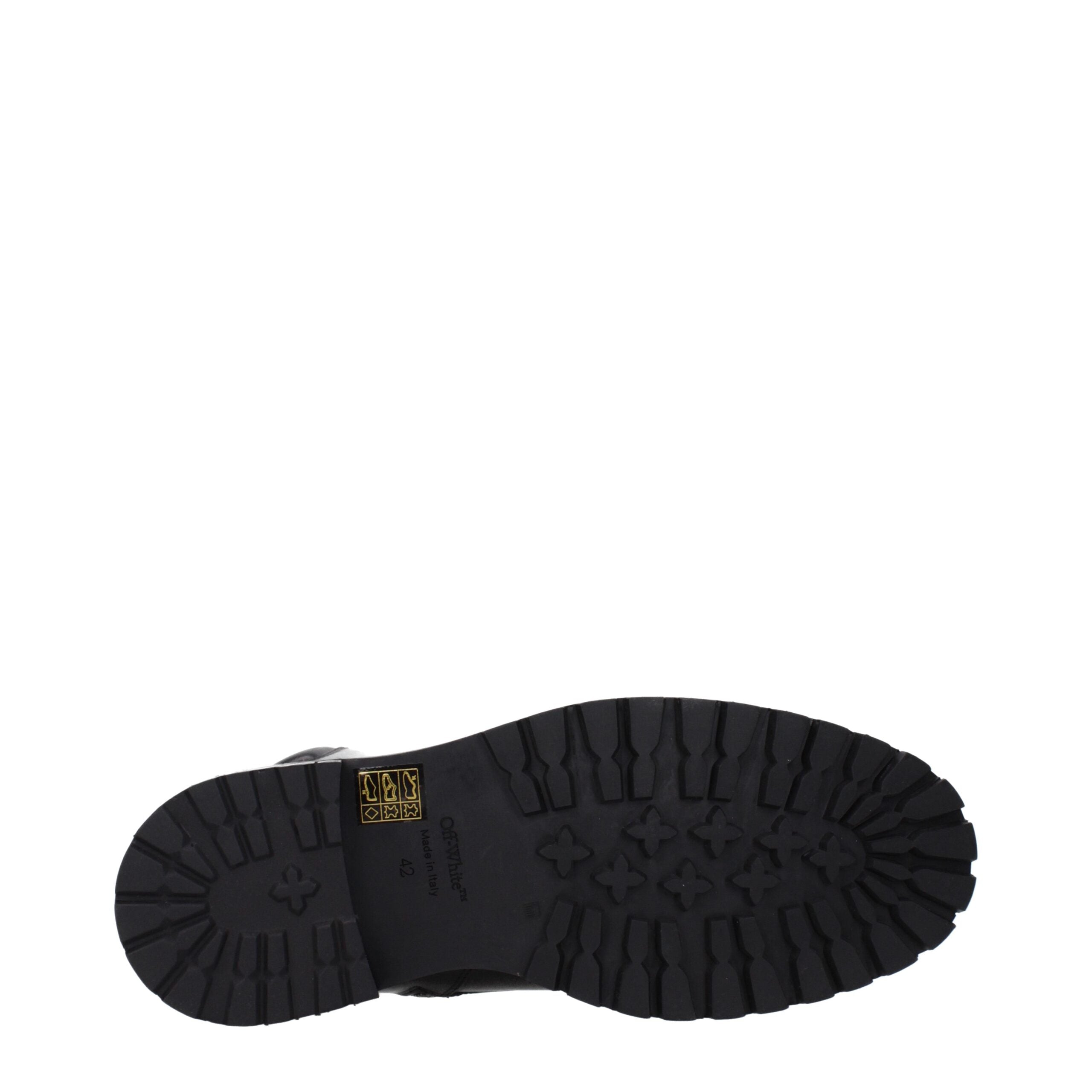 Off-White Schwarze Leder-Stiefeletten