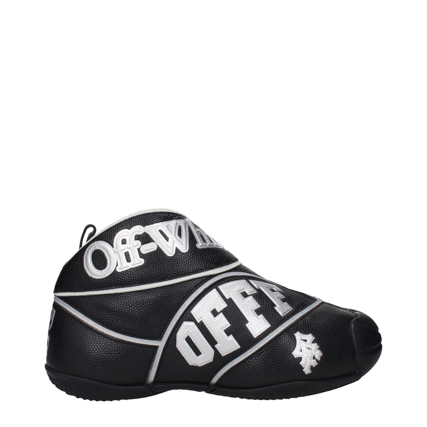 Black Leather High Top SneakersDescription: The product with MPN OMIA29GLEA0011072 and code F84969 leather in black is a sneakers designed by Off-White. It has features like front logo, side logo.Black Leather High Top Sneakers${tagsOff-WhiteAulae Black L